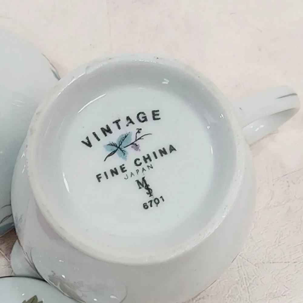 Vtg Fine‎ China  JAPAN MS 6701 Sugar And Creamer Set